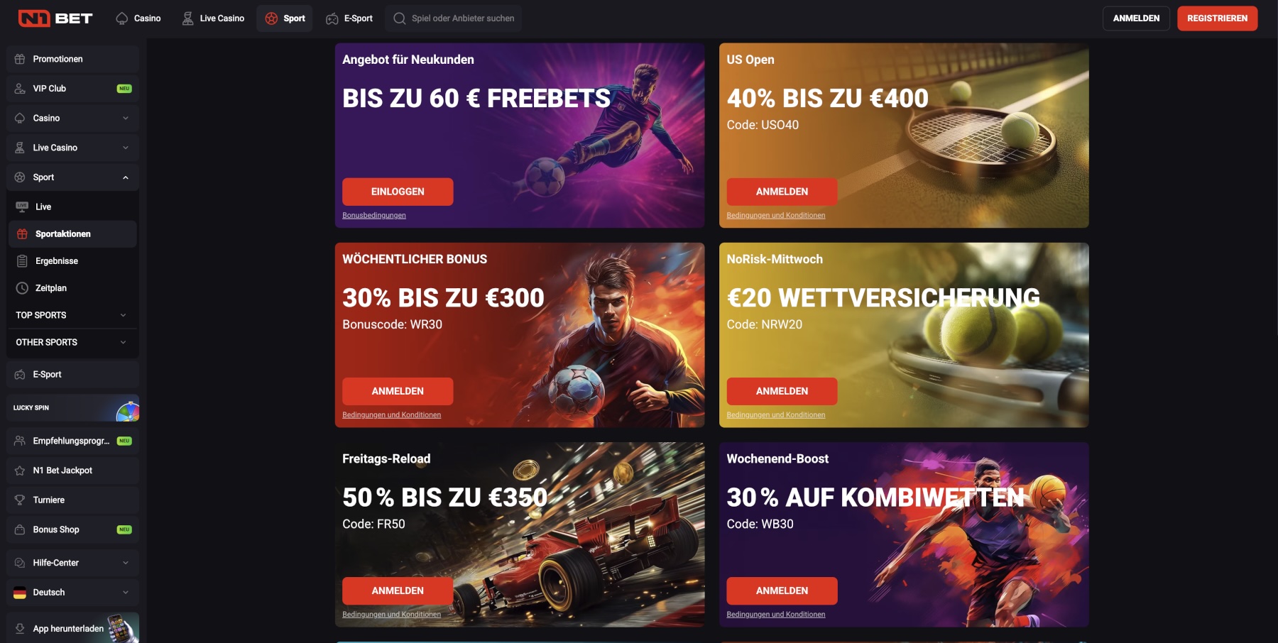 N1Bet Bonus Aktionen